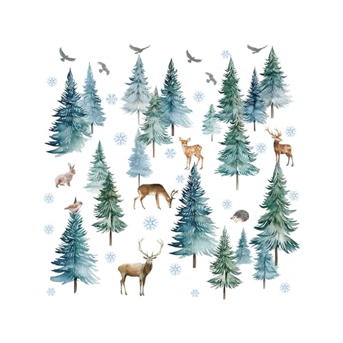 Vinilos decorativos de árbol de Navidad 2 hojas 90x28.5 cm