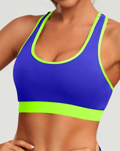 Image of Holipick Women's Sports Bra Bikini Tops Racerback Swim Top Scoop Neck Bathing Suits Top Modest Padded Crop Tops Swimsuit Only