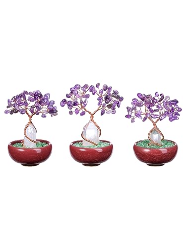 JOVIVI Amethyst Crystal Tree Spiritual Gifts for Wonen Purple Healing Crystals Gemstone Tree of life Feng Shui Tree Ornament for Home house Decor - Image 4