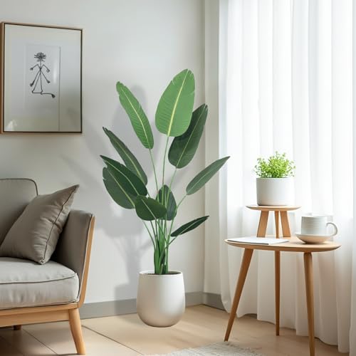 160cm Artificial Bird of Paradise Plant - Realistic Faux Tropical Artificial Plants, Tall Fake Plants Potted Tree for Indoor Home Decor, Office, Maintenance-Free Greenery (5.25FT)