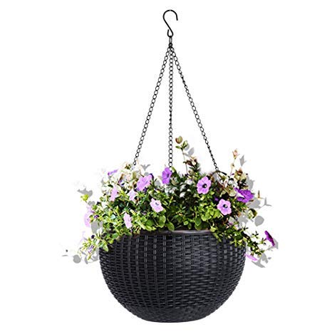 AASHU self Watering planters Pot Hanging,Basket for Gardening,Hanging planters with Chain (size-10inch,Color-Dark chocklate)- Pack of 1 (B0835438FG) Amazon Price History, Amazon Price Tracker
