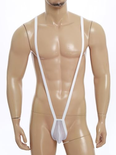 Jugaoge Mens High Cut Thong Jumpsuit Sheer Mesh O-ring Pouch V Sling Mankini T Back Underwear3