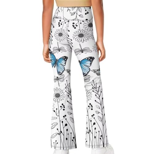 Image of Girls Flare Leggings 5-14T Cute Bell Bottoms for Girl Yoga Pants for Gym