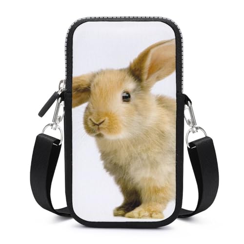 Sac bandoulière portable unisexe 17.5x10x2cm pochette téléphone lapin