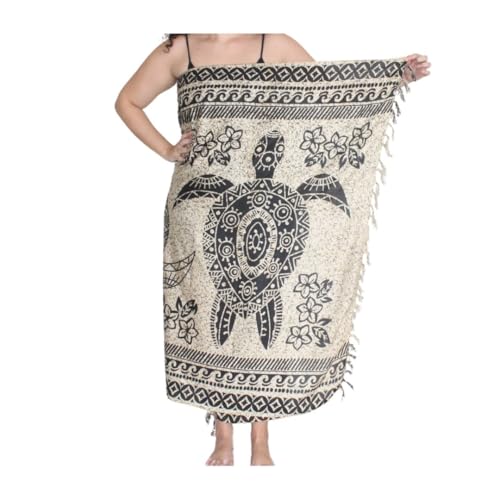 Canga de Praia 100% Viscose com Estampa de Tartarugas, 168m x 1,15m