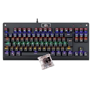 Teclado Mecânico Redragon Dark Avenger Preto Iluminação Rainbow Switch Azul K568R