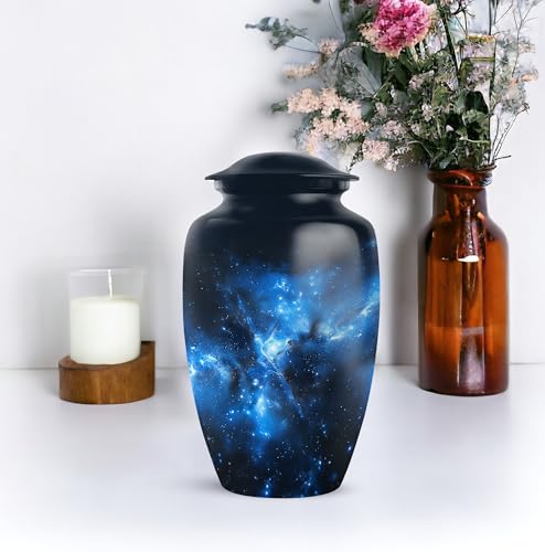 Image of Personalized Nebula - Cremation Urn for Ashes Dad - Human Urns for Ashes Adult Male - Unique Burial Urns for Ashes - 10 Inch - Large with Velvet Bag - Funeral Urns for Human Ashes Adult Man