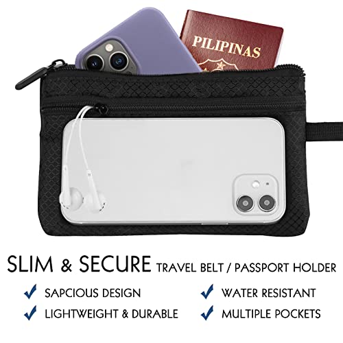 Travel Wallet with Hidden Safe Pocket, Passport Wallet with Metal Snap Button for Cash, Credit Cards and Travel Documents, Money Belt for Travel Women and Men Hidden3
