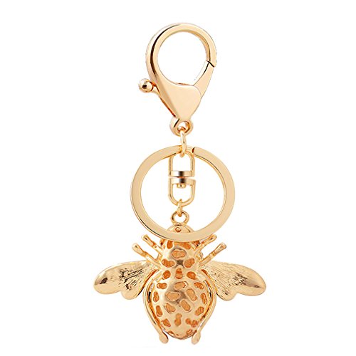 Leomoste LEZS-180705113E-02 Bling Little Bee Crystal Animal Car Keychain Bag Decoration Key Ring Pendant thumb #5