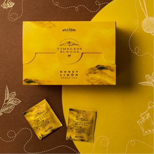 Image of Timeless Blends by The Hillcart Tales Honey Lemon Green Tea Bags 100 Pieces, Premium Green Tea Leaves With Organic Detox Flavoured, Rich Honey & Raw Lemon, Refreshing, Antioxidants, 200 gms