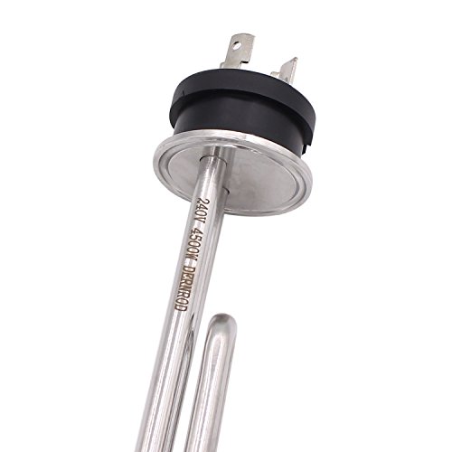 Dernord 240V 4500W Tri-Clamp Foldback Heating Element Stainless Steel Immersion Water Heater With 3-Wire Electrical Locking Plug (1.5 Inch Tri Clamp) #TOP5