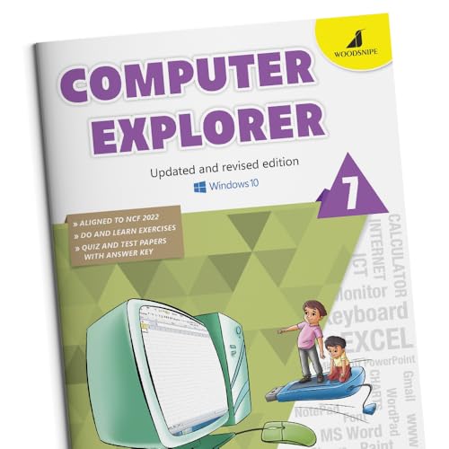 Image of Woodsnipe Basics of Computer Learning Book for Kids Age 11 to 12 | Class 7 | Learn Computer Networks, History of Internet and Ms Excel | Multiple Choice Questions | Quiz & Tests | Answers keys