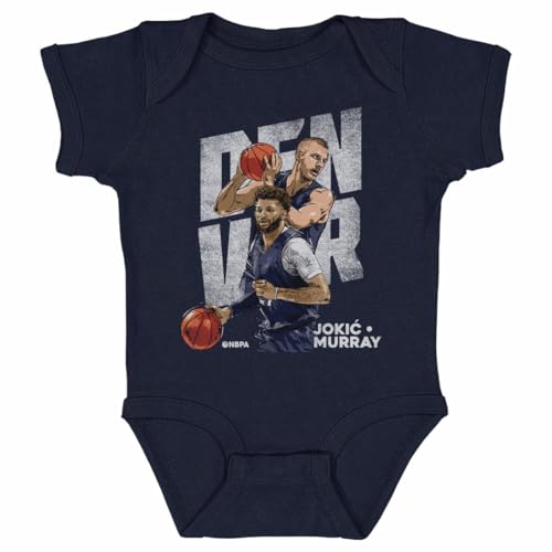 500 LEVEL Nikola Jokic Baby Infant One Piece Bodysuit (18M, Navy) - Nikola Jokic & Jamal Murray Denver Duo WHT
