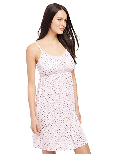 Image of Motherhood Maternity womens Lace Trim Clip Down Nursing Nightgown & Lounge Dress for Breastfeeding