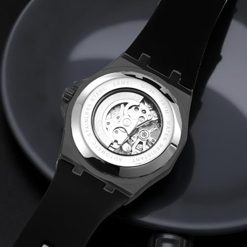 Image of SKMEI Automatic Skeleton Watch, Mechanical Dial, 30M Waterproof, Stainless Steel Band Fashion Gift Watch for Him - M036