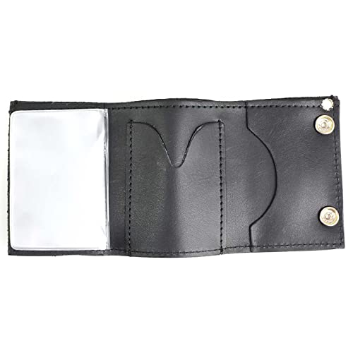 Image of Milwaukee Leather MLW7889 Men's 7.5 inch Black Premium Leather Soft Biker Wallet - Bi-Fold Anti-Theft Stainless Steel Chain