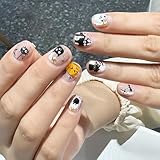 [NEURAD]ネイルチップ ショート 24枚入付け爪 ハロウィン キャットアイ 3D立体 かぼちゃ 猫 蜘蛛 ショートタイプ ゴシック オレンジ ブラック キラキラ セルフネイル 人気