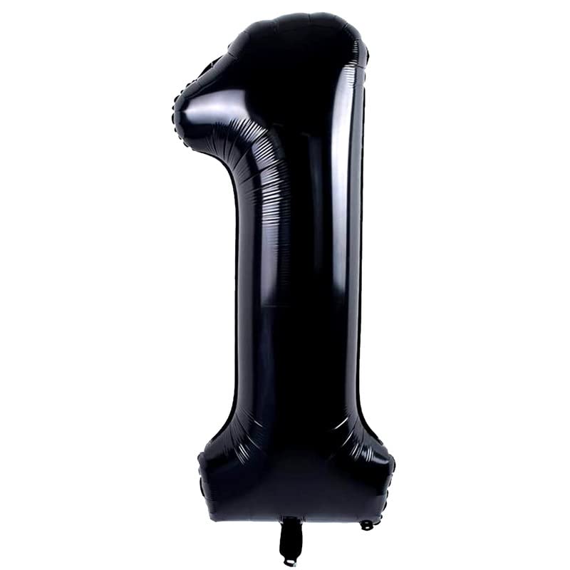 Image of Black 32 Inches 1 Numbers Shape Large Big Foil Helium Balloons For Party Decorations In Happy Birthday Anniversary Office Items Materials Set Pack, Pack Of 1