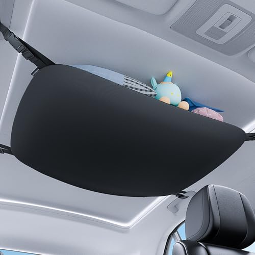 Ppizkk Car Ceiling Cargo Net,Reinforced Heavy-Duty Double-Layer Mesh Storage Bag,Large-Capacity...