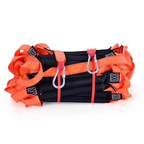 Meidansini Strickleiter, 10M Notfall Feuerleiter Training Soft Ladder, Flammensichere Seilzugleiter 2-3 Stockwerk Wiederverwendbares Fenster Balkon Baumhaus Sicherheits Rettungsleiter