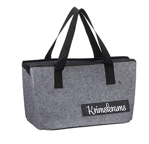 MC Trend Filztasche zur Aufbewahrung mit lustigen Sprüchen Einkaufstasche Tasche Shopper aus Filz (Grau - Krimskrams) Cover