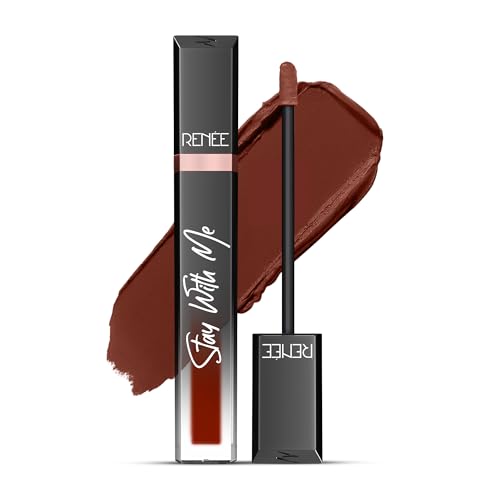 Image of RENEE Stay With Me Matte Transferproof Liquid Lipstick- Creme Of Caramel | Waterproof & Smudge-proof | Bold Pigment, Lightweight & Long-lasting | With Hyaluronic Acid & Vitamin E | 6 ml