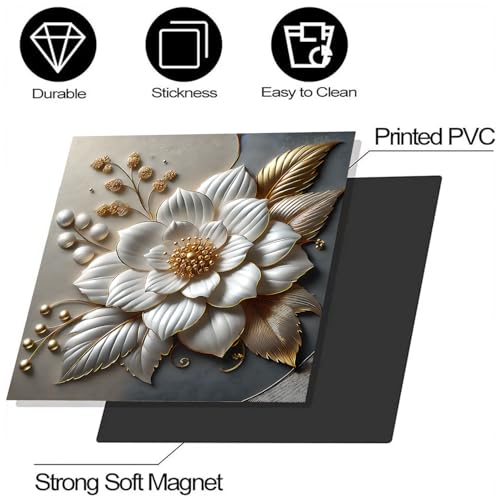 Image of BVBOX Dishwasher Magnet Cover 23 inchx26 inch, Reusable Magnetic Refrigerator Covers, Dishwasher Magnets Decorative Cover Fridge Door Skin Panel Stickers for Home Kitchen Appliance,Metal Embossed Flowers