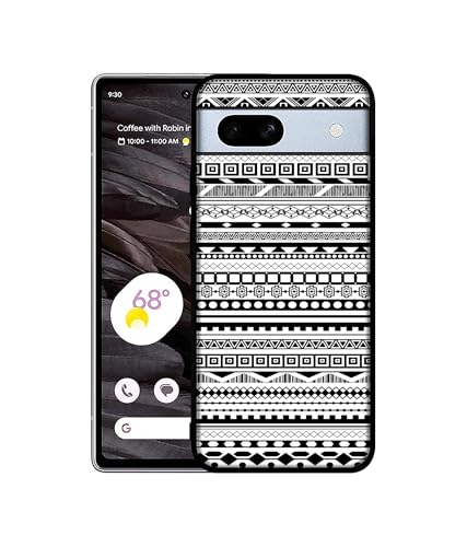 Image of Black & White Patterns Design Premium 2D Printed Metal Back Case Cover for Google Pixel 7A 5G