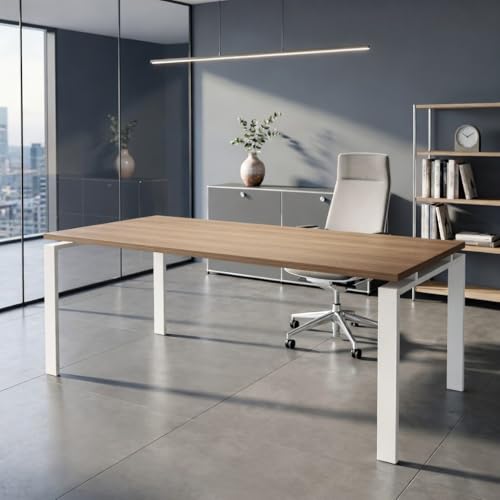 OFIFACTORY Mesa Oficina Profesional | Escritorio Madera con Tablero de Melamina 25 mm Ideal para Despacho, Teletrabajo, Ordenador o Estudio | Mesa Ordenador Escritorio Grande (Roble, 180X80)