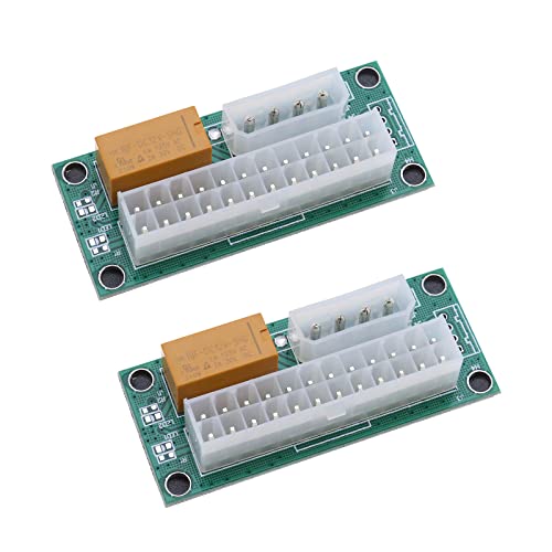 The Lord of the Tools 2pcs Double PSU Adaptateur d'alimentation Multiple Add2PSU Carte d'alimentation Synchrone ATX 24pin à Molex 4pin Connecteur Alimentation