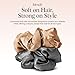 Kitsch Satin Scrunchies for Women - No Crease Hair Ties for Girls | Big Scrunchies for All Hair Types and Textures, Perfect for Day or Night | Ideal Gifts for Women - 2 Pcs, Charcoal and Gold