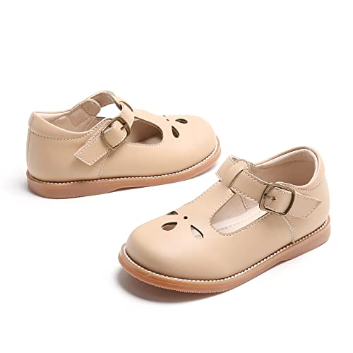 Image of Kiderence Toddler Girl Mary Jane School Uniform Dress Shoes Oxford Flats | Wide Toe Box Great Comfort for Student Shoe and Flower Girl Shoe for Wedding, Parties, Church