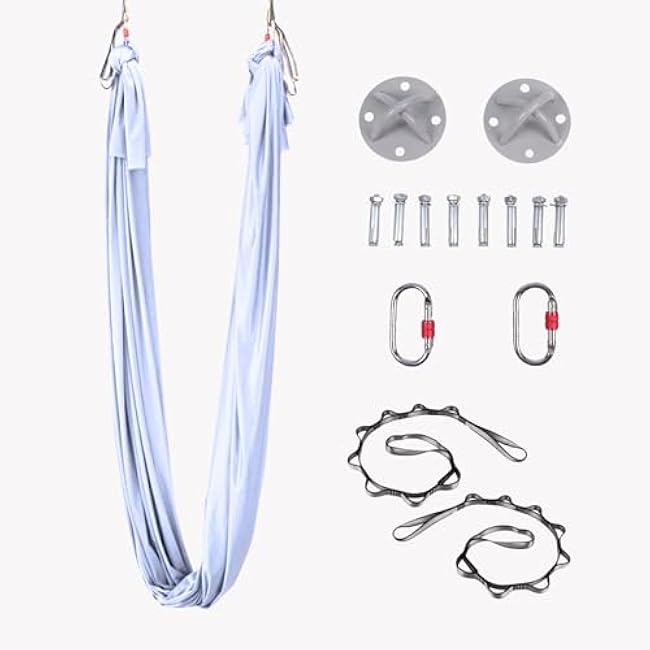 Yogikuti Flying Yoga Hammock & Swing - Premium Aerial Yoga Kit for Stress Reduction, Stretching, Relaxation & Inversion Exercises