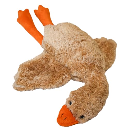 Pelüş Kaz, Oyuncak, Yastık, Hamile Yastığı, Beyaz Kuğu Doldurulmuş Hayvan, Komik Ördek Peluş Bebek, Kaz Peluş Oyuncak Doldurulmuş Hayvanlar Çocuklar için Oyuncak Hediyeleri (No:3 Kahve 140)