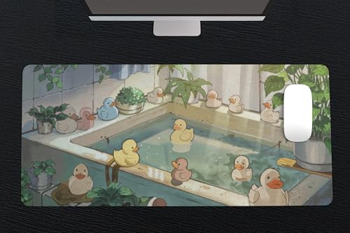 Image of Duck Party Premium Desk Mat | Anti-Skid | Anti-Slip | 90 * 42 cm | Laptop Mat for Work from Home /Office /Gaming- Extended Mouse pad and Keyboard Desk mat