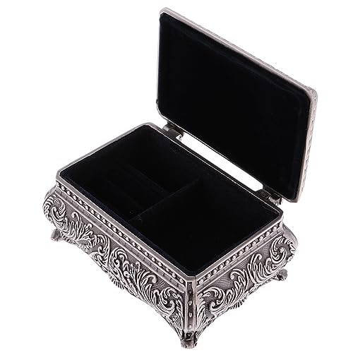 Boîte à bijoux rectangulaire antique aux sculptures de fleurs ciselées pour écrin d'exception - 7