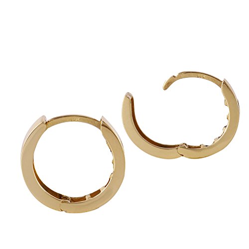 Galaxy Gold Gg 0.85 Carat 14K Solid Gold Hoop Huggie Earrings With Natural Aquamarines #TOP1