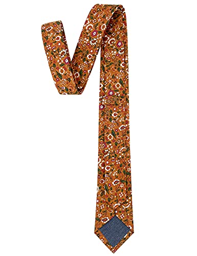 Image of Kebocis Mens Skinny Cotton Floral Tie for Men