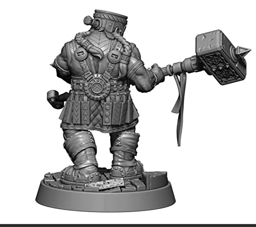 Figura Guerrero Enano ZHANGJING 1/32 Resin 56mm sin pintar miniatura 2