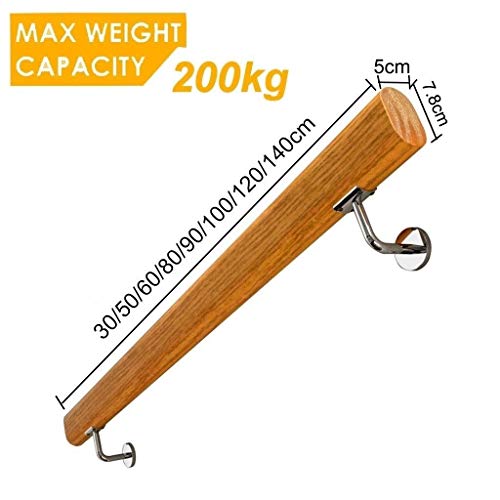 Rampe d'escalier intérieure en bois avec tige de support de grenier 60 cm - 3