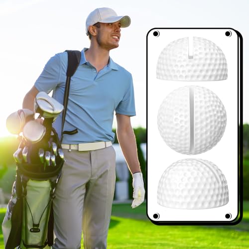 Image of Leinuosen 24 Pcs Resin Golf Base Centerpieces Place Card Holder Half Golf Ball Shaped Table Number Holder Name Place Photo Stand for Office Menu Events Wedding Party