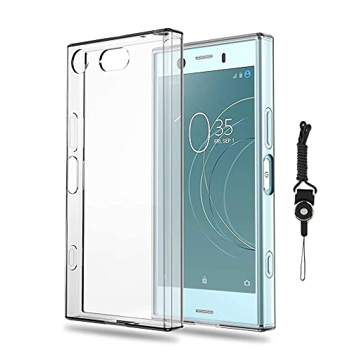 Xperia XZ1 Compact SO-02K 用の ケース クリア 超薄型 SO-02K カバー TPU 耐衝撃 透明保護ソフト シリコンケース ストラップホール付属 ネックストラップ付 黄変防止 柔らかい すり傷防止 指紋防止 耐久 携帯便利 Xperia XZ1 Compact