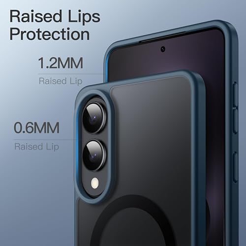Image of Magnetic Slim Case Cover for Samsung Galaxy S25 Edge 5G (2025), Shockproof Cover with Camera Protection (Translucent Blue with MagSafe)