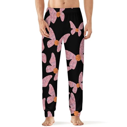 Butterflies Banknotes Basketball Men's Pajama Pants Lounge Pant Sleepwear PJ Bottoms