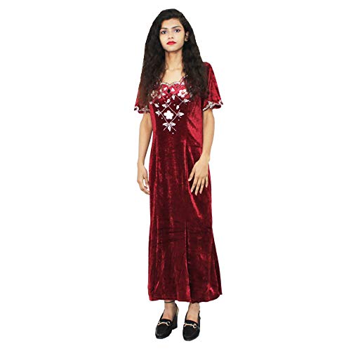 Buy SICHAYA Women Embellished Red Velvet Dress (Size Medium) at Amazon.in