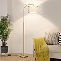 Boncoo LED Floor Lamp Fully Dimmable Modern Standing Lamp Arc Floor Lamp with Adjustable Drum Shade, Gold Tall Pole Reading Lamp Corner Light for Living Room Bedroom Study Room, Bulb Included