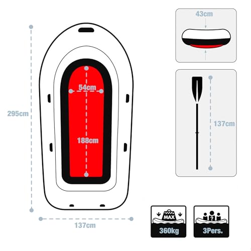 Intex Seahawk 3 Schlauchboot-Set 66333NP (aufgeblasen: 295 x 137 x 43 cm)