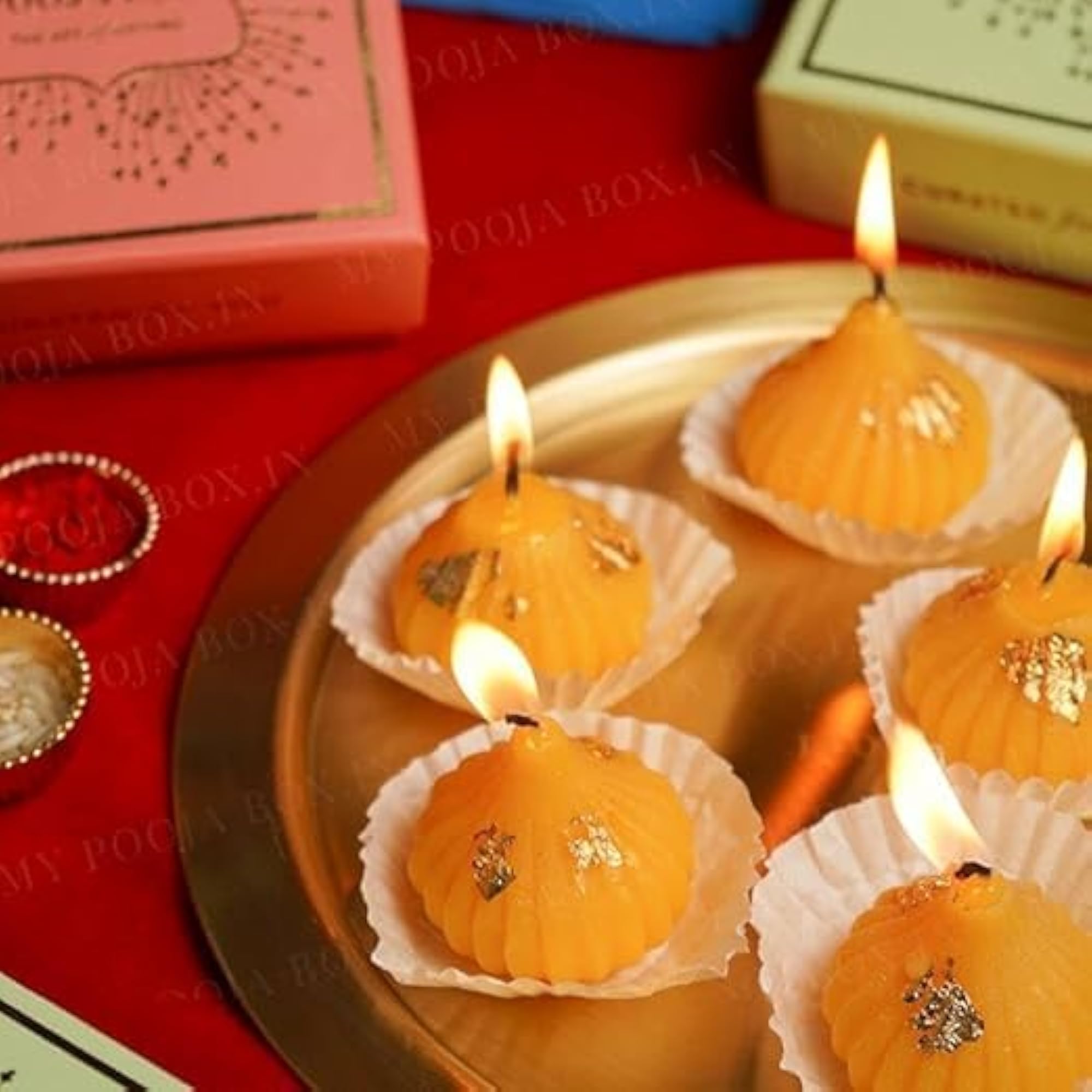 Modak Candle | Soy Pillar | Yellow & White Color