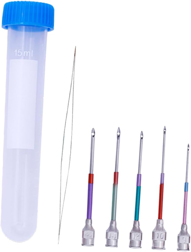 DOITOOL 5pcs Punch Needle Embroidery Kit Sewing Needles Set Open Beaded Bottle for Home Craft