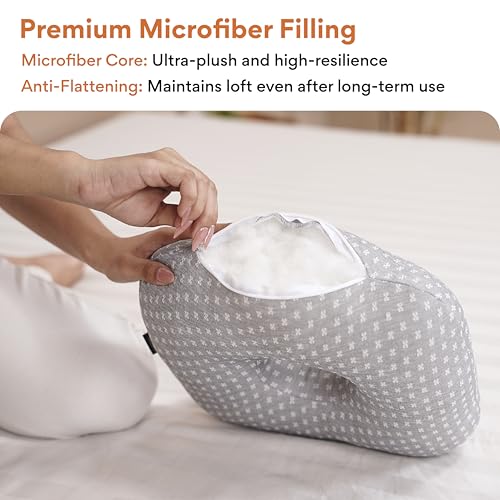 Image of FOVERA Ear Piercing Pillow for Side Sleepers with Ear Hole | Relief from Ear Pain, CNH, Ear Inflammation | Soft Velvet Fabric Cover with Microfiber Filling | Ideal for Healing & Comfort